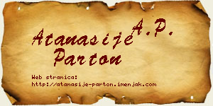 Atanasije Parton vizit kartica